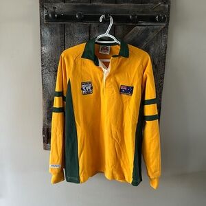 Men's Barbarian Australia World Rugby Shirt Yellow & Forest Green